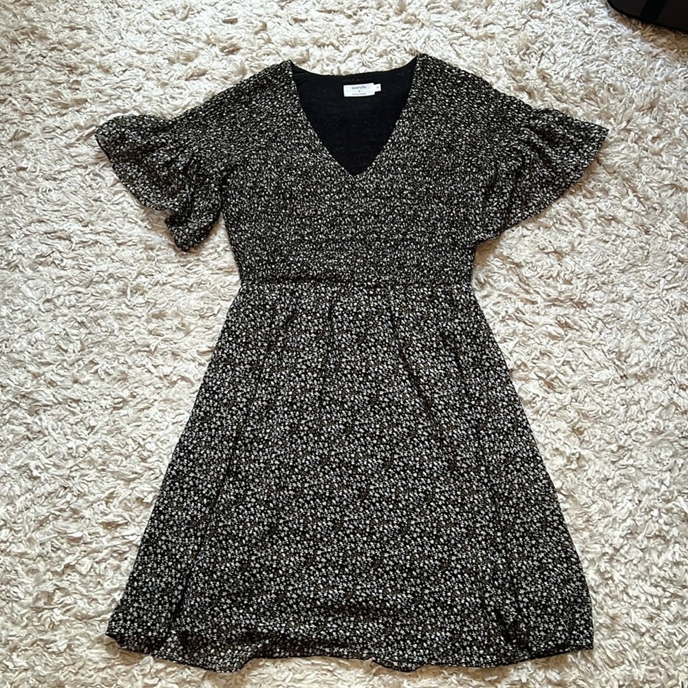 Amaryllis Flutter Sleeve Dress